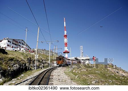 "Historic funicular from 1924 up to the summit of La Rhune Mountain, 905m, radio mast, Basque Country, Pyrenees, Aquitaine region, department of Pyrenees-Atlantiques, France, Europe" View Large Photo Image Stock Image - "Historic funicular from 1924 up to the summit of La Rhune Mountain, 905m, radio mast, Basque Country, Pyrenees, Aquitaine region, department of Pyrenees-Atlantiques, France, Europe". Fotosearch
