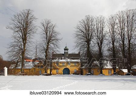 Picture - "Historic gatehouse, entrance to Jersbeker Herrenhaus, Jersbek, Stormarn District, Schleswig-Holstein, Germany, Europe". Fotosearch
