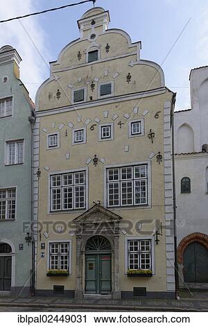 Stock Image - "Historic house, The 3 Brothers, Maza Pils iela, a street in the historic town centre, Riga, Latvia, Europe". Fotosearch