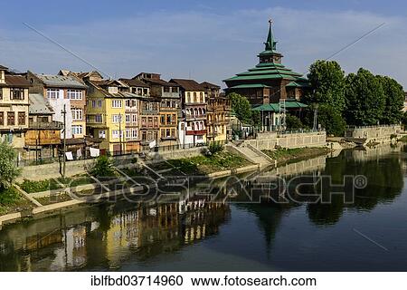 "Historic houses and the Shah Hamdan Mosque or Khanqah Mosque of Shah Hamdan on Jhelum River, Srinagar, Jammu and Kashmir, India, Asia" View Large Photo Image Stock Image - "Historic houses and the Shah Hamdan Mosque or Khanqah Mosque of Shah Hamdan on Jhelum River, Srinagar, Jammu and Kashmir, India, Asia". Fotosearch