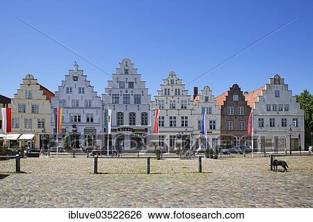 "Historic houses on the market square of Friedrichstadt, stepped gable houses, Dutch merchant houses, Friedrichstadt, North Frisia, Schleswig-Holstein, Germany, Europe" View Large Photo Image Stock Photograph - "Historic houses on the market square of Friedrichstadt, stepped gable houses, Dutch merchant houses, Friedrichstadt, North Frisia, Schleswig-Holstein, Germany, Europe". Fotosearch