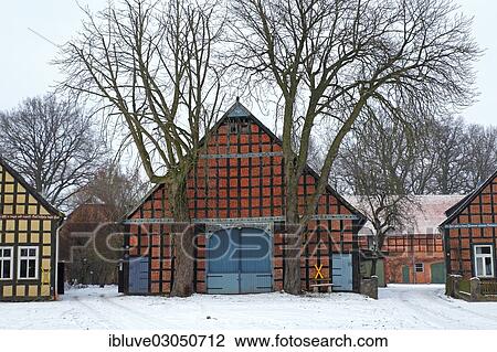 "Historic Lower Saxon half-timbered houses in rundling village of Satemin, post-and-beam houses, farmhouses in circular settlement, Satemin, Luchow, Luchow-Dannenberg, Wendland, Lower Saxony, Germany, Europe" View Large Photo Image Stock Image - "Historic Lower Saxon half-timbered houses in rundling village of Satemin, post-and-beam houses, farmhouses in circular settlement, Satemin, Luchow, Luchow-Dannenberg, Wendland, Lower Saxony, Germany, Europe". Fotosearch