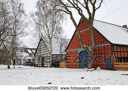 "Historic Lower Saxon half-timbered houses at rundling village of Satemin, post-and-beam house, farmhouses in circular settlement, Satemin, Luchow, Luchow-Dannenberg, Wendland, Lower Saxony, Germany, Europe" View Large Photo Image Stock Image - "Historic Lower Saxon half-timbered houses at rundling village of Satemin, post-and-beam house, farmhouses in circular settlement, Satemin, Luchow, Luchow-Dannenberg, Wendland, Lower Saxony, Germany, Europe". Fotosearch