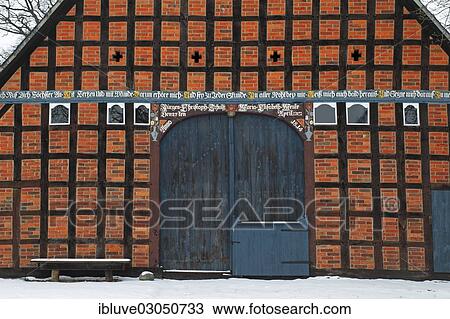 "Historic Lower Saxon half-timbered house at rundling village of Jabel, post-and-beam house, farmhouse in circular settlement, Jabel, Luchow-Dannenberg, Wendland, Lower Saxony, Germany, Europe" View Large Photo Image Stock Image - "Historic Lower Saxon half-timbered house at rundling village of Jabel, post-and-beam house, farmhouse in circular settlement, Jabel, Luchow-Dannenberg, Wendland, Lower Saxony, Germany, Europe". Fotosearch