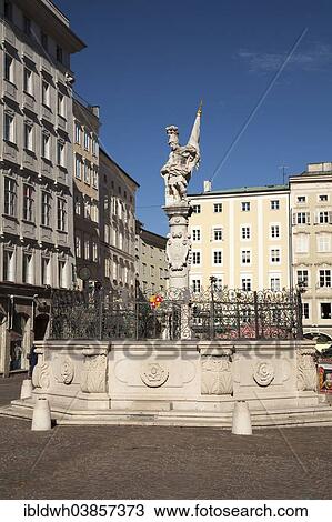 "Historic market square with the Market Fountain or Floriani Fountain, Salzburg, Land Salzburg, Austria, Europe" View Large Photo Image Stock Image - "Historic market square with the Market Fountain or Floriani Fountain, Salzburg, Land Salzburg, Austria, Europe". Fotosearch