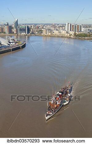 "Historic paddle steamer """"PS Waverley"""" on the river Thames, Greenwich, London, London region, England, United Kingdom, Europe" View Large Photo Image Stock Image - "Historic paddle steamer """"PS Waverley"""" on the river Thames, Greenwich, London, London region, England, United Kingdom, Europe". Fotosearch