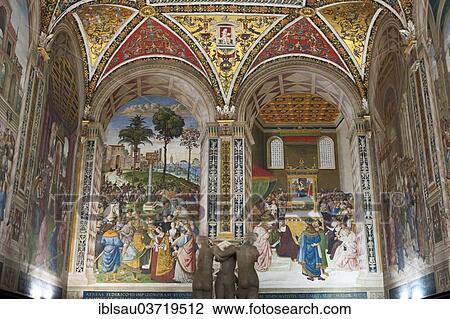 "Historic paintings and frescoes in the Piccolomini Library, Siena Cathedral, Cattedrale di Santa Maria Assunta, Siena, Tuscany, Italy, Europe" View Large Photo Image Stock Image - "Historic paintings and frescoes in the Piccolomini Library, Siena Cathedral, Cattedrale di Santa Maria Assunta, Siena, Tuscany, Italy, Europe". Fotosearch
