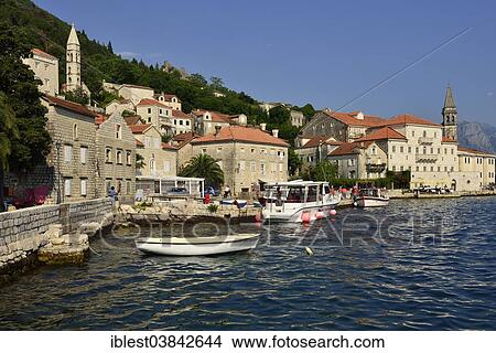 "Historic Perast harbour, Bay of Kotor, Monte, The Balkans, Europe" View Large Photo Image Picture - "Historic Perast harbour, Bay of Kotor, Monte, The Balkans, Europe". Fotosearch