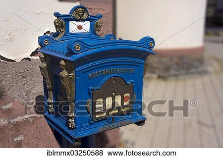Stock Photo - "Historic postbox, Bad Liebenstein, Bad Liebenstein, Thuringia, Germany, Europe". Fotosearch