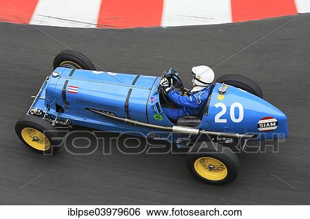 Stock Photograph - "Historic racing car Era R5B, built in 1936, driver Charles McCabe, 9th Grand Prix de Monaco Historique, Principality of Monaco". Fotosearch