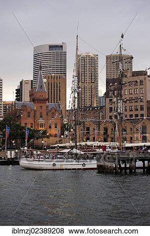 "Historic sailing ship entering Campbell's Cove, The Rocks, Sydney Harbour, Sydney, New South Wales, NSW, Australia, Oceania" View Large Photo Image Stock Photo - "Historic sailing ship entering Campbell's Cove, The Rocks, Sydney Harbour, Sydney, New South Wales, NSW, Australia, Oceania". Fotosearch
