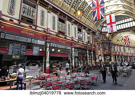 "Historic shopping mall Leadenhall Market, City of London, London, England, Grossbritannien, Vereinigtes Konigreich" View Large Photo Image Stock Photo - "Historic shopping mall Leadenhall Market, City of London, London, England, Grossbritannien, Vereinigtes Konigreich". Fotosearch