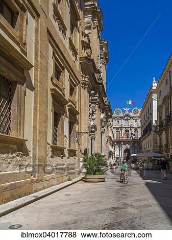 "Historic shopping street, Corso Vittoria Emanuelle, behind the Palazzo Cavarretta, old town, Trapani, Province of Trapani, Sicily, Italy, Europe" View Large Photo Image Stock Photo - "Historic shopping street, Corso Vittoria Emanuelle, behind the Palazzo Cavarretta, old town, Trapani, Province of Trapani, Sicily, Italy, Europe". Fotosearch