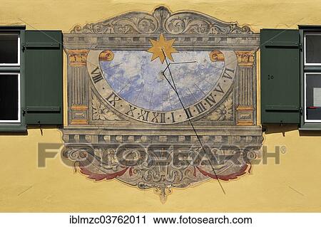 "Historic sundial on a house, Dinkelsbuhl, Middle Franconia, Bavaria, Germany, Europe" View Large Photo Image Stock Image - "Historic sundial on a house, Dinkelsbuhl, Middle Franconia, Bavaria, Germany, Europe". Fotosearch