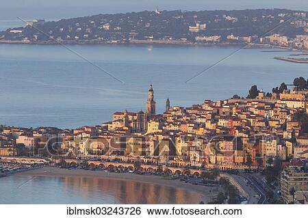 "Historic town centre and bay of Menton in the morning light, Menton, French Riviera, Alpes-Maritimes, Provence-Alpes-Cote d? ÇÖAzur, France, Europe" View Large Photo Image Stock Photograph - "Historic town centre and bay of Menton in the morning light, Menton, French Riviera, Alpes-Maritimes, Provence-Alpes-Cote d? ÇÖAzur, France, Europe". Fotosearch