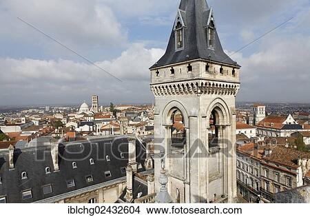 Picture - "Historic town centre and tower of the Hotel de Ville town hall, Angouleme, Charente, Poitou-Charentes, France, Europe". Fotosearch