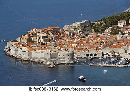 Stock Image - "Historic town centre of Dubrovnik, Dalmatia, Croatia, Europe". Fotosearch