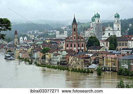 "Historic town centre of Passau beside the Danube River during the floods on 3rd June 2013, Passau, Lower Bavaria, Bavaria, Germany, Europe" View Large Photo Image Stock Image - "Historic town centre of Passau beside the Danube River during the floods on 3rd June 2013, Passau, Lower Bavaria, Bavaria, Germany, Europe". Fotosearch