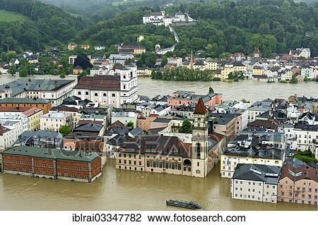 "Historic town centre with Mariahilf Monastery, St. Michael's Church and the Town Hall during the flood on 3rd June 2013, Passau, Lower Bavaria, Bavaria, Germany, Europe" View Large Photo Image Stock Image - "Historic town centre with Mariahilf Monastery, St. Michael's Church and the Town Hall during the flood on 3rd June 2013, Passau, Lower Bavaria, Bavaria, Germany, Europe". Fotosearch