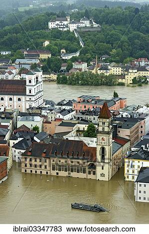 "Historic town centre with Mariahilf Monastery, St. Michael's Church and the Town Hall during the flood on 3rd June 2013, Passau, Lower Bavaria, Bavaria, Germany, Europe" View Large Photo Image Stock Image - "Historic town centre with Mariahilf Monastery, St. Michael's Church and the Town Hall during the flood on 3rd June 2013, Passau, Lower Bavaria, Bavaria, Germany, Europe". Fotosearch