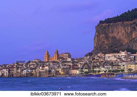 "Historic town centre with the Cathedral of San Salvatore and Rocca di Cefalu at dusk, Cefalu, Province of Palermo, Sicily, Italy, Europe" View Large Photo Image Stock Image - "Historic town centre with the Cathedral of San Salvatore and Rocca di Cefalu at dusk, Cefalu, Province of Palermo, Sicily, Italy, Europe". Fotosearch