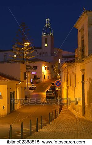 "Historic town of Albufeira at night, Algarve, Portugal, Europe" View Large Photo Image Stock Photography - "Historic town of Albufeira at night, Algarve, Portugal, Europe". Fotosearch