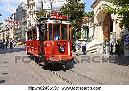 "Historic tram on Istiklal Avenue or Istiklal Street, or Independence Avenue, Istanbul, Turkey, Asia" View Large Photo Image Stock Photo - "Historic tram on Istiklal Avenue or Istiklal Street, or Independence Avenue, Istanbul, Turkey, Asia". Fotosearch