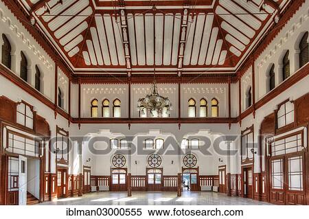 Stock Photography - "Historic waiting room in Sirkeci Railway Station, terminus of the Orient Express, Istanbul, Turkey, Europe, Istanbul, Istanbul Province, Turkey, Asia". Fotosearch