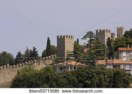 Stock Photography - "Historic walled city of Piran, Piran, Coastalâ€“Karst Statistical Region, Slovenia, Europe". Fotosearch