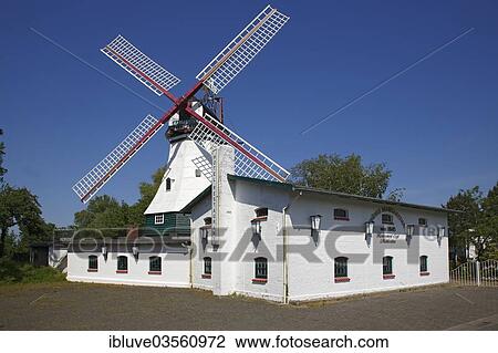 "Historic windmill, """"Margaretha"""" from 1845, Dutch smock mill, restaurant, cafe, hotel, Westerdeichstrich, Schleswig-Holstein, Germany, Europe" View Large Photo Image Stock Image - "Historic windmill, """"Margaretha"""" from 1845, Dutch smock mill, restaurant, cafe, hotel, Westerdeichstrich, Schleswig-Holstein, Germany, Europe". Fotosearch