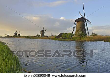 "Historic windmills, UNESCO World Heritage Site, Kinderdijk, South Holland, Netherlands" View Large Photo Image Stock Photo - "Historic windmills, UNESCO World Heritage Site, Kinderdijk, South Holland, Netherlands". Fotosearch