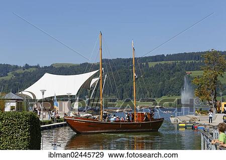 "Historical Alpsee lake sailing boat, Laedine, Santa Maria Loreto, Grosser Alpsee lake in Buehl, community of Immenstadt Oberallgaeu, Allgaeu, Swabia, Bavaria, Germany, Europe, PublicGround, Europe" View Large Photo Image Stock Photo - "Historical Alpsee lake sailing boat, Laedine, Santa Maria Loreto, Grosser Alpsee lake in Buehl, community of Immenstadt Oberallgaeu, Allgaeu, Swabia, Bavaria, Germany, Europe, PublicGround, Europe". Fotosearch