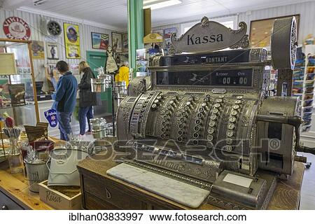 "Historical cash register in the old trading house, Nusfjord, Lofoten, Nordland, Norway, Europe" View Large Photo Image Stock Photo - "Historical cash register in the old trading house, Nusfjord, Lofoten, Nordland, Norway, Europe". Fotosearch