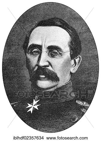"Historical drawing, portrait of August Karl Friedrich Christian von Goeben, 1816-1880, Prussian General, Franco-Prussian War or Franco-German War, 1870-1871, between the French Empire and the Kingdom of Prussia" View Large Photo Image Picture - "Historical drawing, portrait of August Karl Friedrich Christian von Goeben, 1816-1880, Prussian General, Franco-Prussian War or Franco-German War, 1870-1871, between the French Empire and the Kingdom of Prussia". Fotosearch