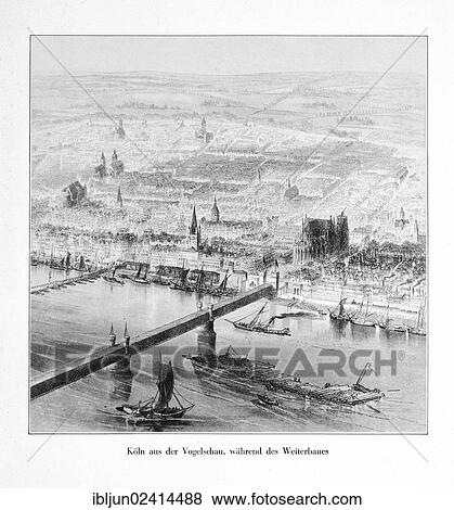 Stock Photo - Historical engraving, Cologne Cathedral around 1850, Gothic, Historicism, UNESCO World Cultural Heritage Site, Germany, Europe. Fotosearch