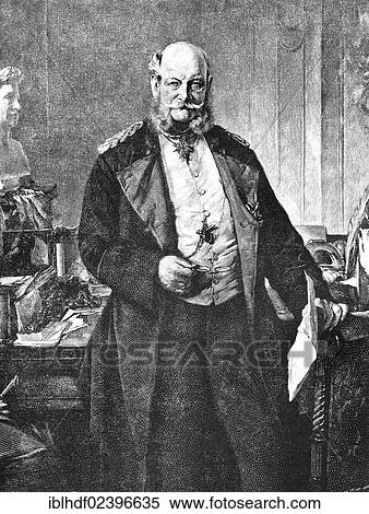 Stock Photography - "Historical illustration, portrait of William I or Wilhelm Friedrich Ludwig of Prussia, 1797 - 1888, Hohenzollern, King of Prussia, the first German Emperor". Fotosearch