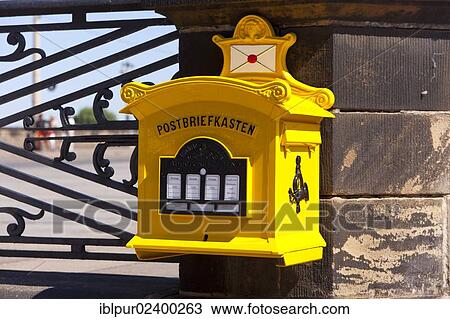 "Historical mailbox at the Augustus Bridge in Dresden, Saxony, Germany, Europe" View Large Photo Image Stock Image - "Historical mailbox at the Augustus Bridge in Dresden, Saxony, Germany, Europe". Fotosearch