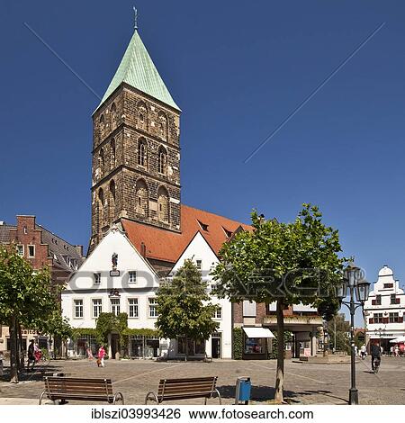 "Historical market square with Church of St. Dionysius, Rheine, Munsterland, North Rhine-Westphalia, Germany, Europe" View Large Photo Image Stock Photograph - "Historical market square with Church of St. Dionysius, Rheine, Munsterland, North Rhine-Westphalia, Germany, Europe". Fotosearch