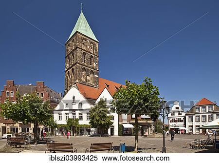 "Historical market square with Church of St. Dionysius, Rheine, Munsterland, North Rhine-Westphalia, Germany, Europe" View Large Photo Image Stock Photography - "Historical market square with Church of St. Dionysius, Rheine, Munsterland, North Rhine-Westphalia, Germany, Europe". Fotosearch