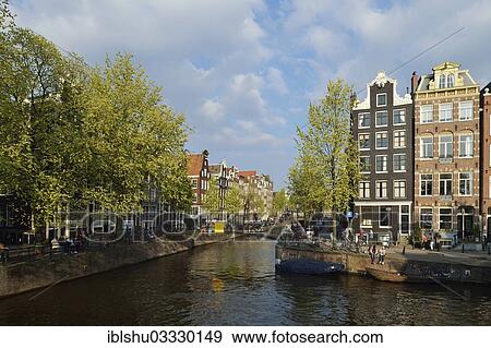 Stock Photo - "Historical merchants' houses on the Herengracht in the historic centre, Amsterdam, province of North Holland, The Netherlands, Europe". Fotosearch