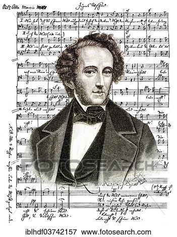 "Historical music sheet manuscript by Jacob Ludwig Felix Mendelssohn Bartholdy, 1809 - 1847, German composer, pianist and organist" View Large Photo Image Stock Photo - "Historical music sheet manuscript by Jacob Ludwig Felix Mendelssohn Bartholdy, 1809 - 1847, German composer, pianist and organist". Fotosearch