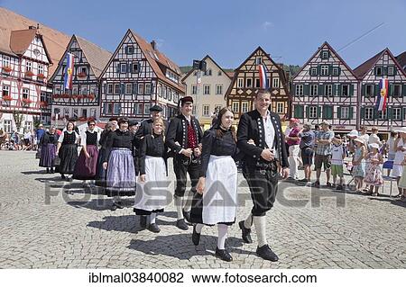 Stock Image - "Historical parade, Schaferlauf festival, Bad Urach, Baden-Wurttemberg, Germany, Europe". Fotosearch