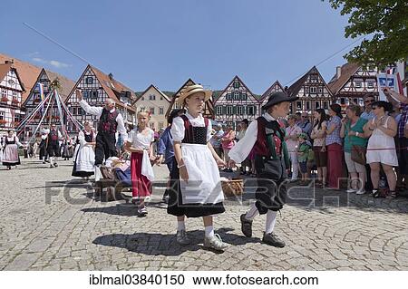 Stock Image - "Historical parade, Schaferlauf festival, Bad Urach, Baden-Wurttemberg, Germany, Europe". Fotosearch