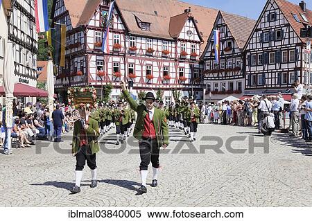 Stock Photography - "Historical parade, Schaferlauf festival, Bad Urach, Baden-Wurttemberg, Germany, Europe". Fotosearch
