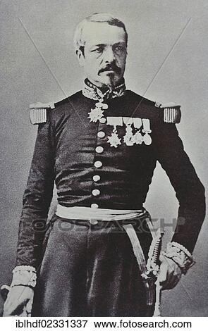 Stock Photo - "Historical photography, portrait of Charles Auguste Frossard, 1807-1875, French General in the Franco-Prussian War or Franco-German War, 1870-71". Fotosearch