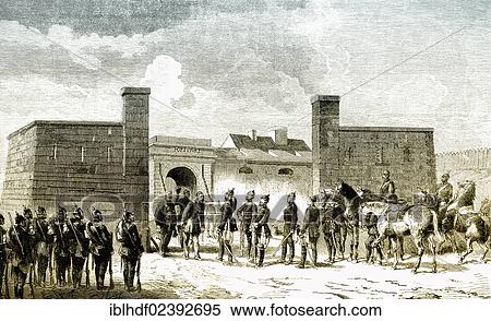 "Historical scene from the Franco-Prussian War or Franco-German War, 1870-1871, between the French Empire and the Kingdom of Prussia, the surrender of Fort Ivry-sur-Seine or d'Ivry, 29 January 1871" View Large Photo Image Stock Photography - "Historical scene from the Franco-Prussian War or Franco-German War, 1870-1871, between the French Empire and the Kingdom of Prussia, the surrender of Fort Ivry-sur-Seine or d'Ivry, 29 January 1871". Fotosearch