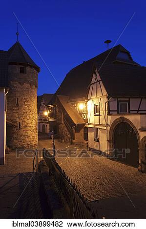 "Historical Town Hall with a fortified wall and the tower of a fortified church, Dorrenbach, German Wine Route, Rhineland-Palatinate, Germany, Europe" View Large Photo Image Stock Image - "Historical Town Hall with a fortified wall and the tower of a fortified church, Dorrenbach, German Wine Route, Rhineland-Palatinate, Germany, Europe". Fotosearch