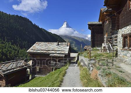 Stock Photograph - "Historical Valaisian village, Findeln, Zermatt, Canton of Valais, Switzerland, Europe". Fotosearch