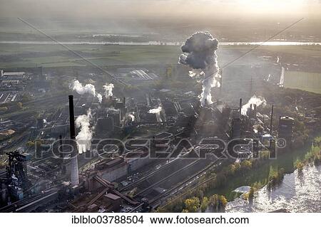 "HKM, Mannesmann Blasstahlwerk 1, basic oxygen steelmaking plant, aerial view, Rheinhausen, Duisburg, Ruhr area, North Rhine-Westphalia, Germany, Europe" View Large Photo Image Picture - "HKM, Mannesmann Blasstahlwerk 1, basic oxygen steelmaking plant, aerial view, Rheinhausen, Duisburg, Ruhr area, North Rhine-Westphalia, Germany, Europe". Fotosearch
