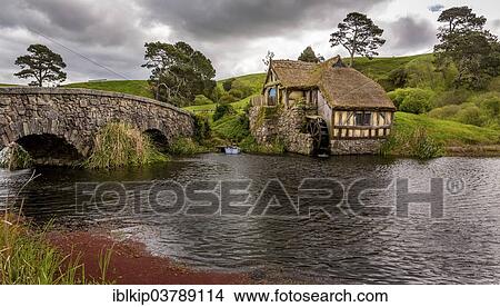 "Hobbits mill, location of the Lord of the Rings and The Hobbit film trilogy, near Matamata, North Island, New Zealand, Oceania" View Large Photo Image Picture - "Hobbits mill, location of the Lord of the Rings and The Hobbit film trilogy, near Matamata, North Island, New Zealand, Oceania". Fotosearch